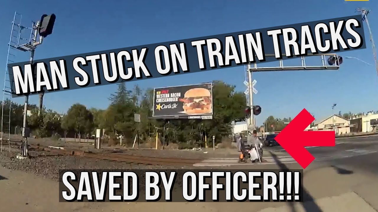 Heroic Officer saves man from railroad tracks whose wheelchair was