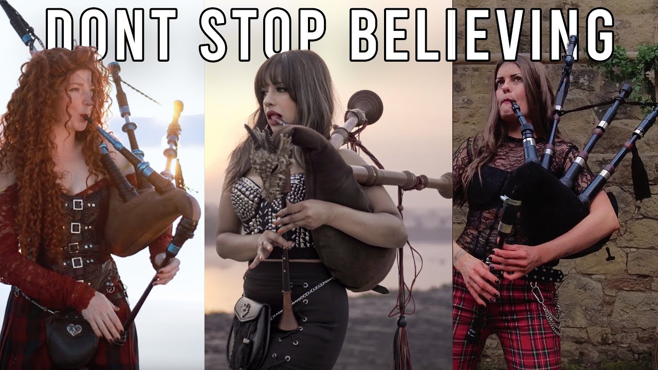 Don't Stop Believing (Journey) Bagpipe cover Goddesses of Bagpipes