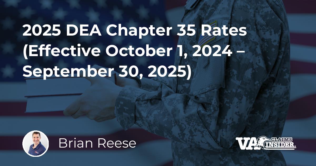 2025 DEA Chapter 35 Rates (Effective October 1, 2024 – September 30 ...