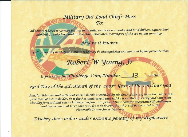 Mol coin certificate