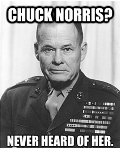 Chuck norris  never heard of her