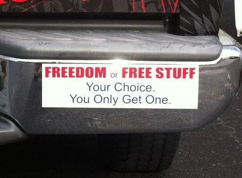 Freedom or free stuff