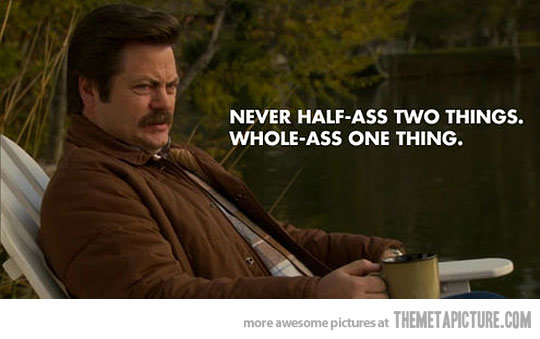Funny ron swanson quote drinking coffee