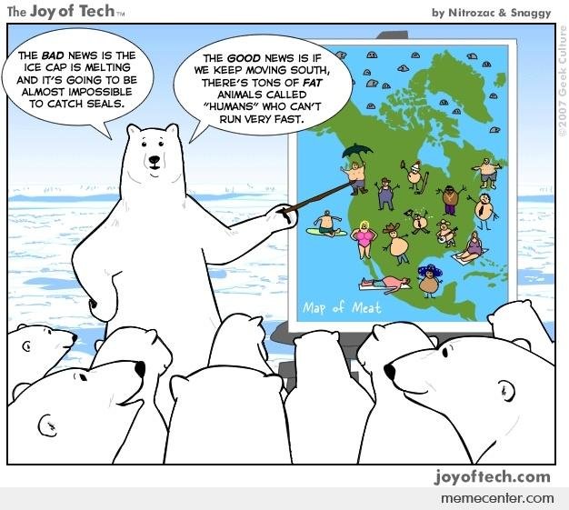 Global warming map of meat o 1325